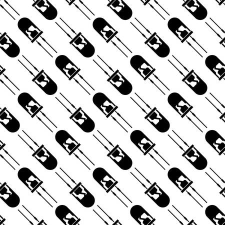 Led Icon Seamless Pattern, Light Emitting Diode Vector Art Illustrationのイラスト素材