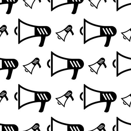 Megaphone Icon Seamless Pattern, Megaphone Vector Art Illustrationのイラスト素材