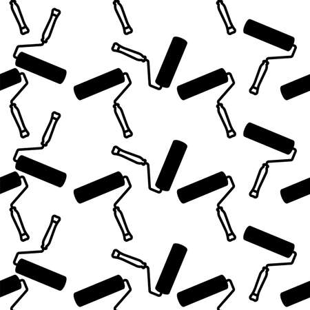 Paint Roller Icon Seamless Pattern Vector Art Illustrationのイラスト素材
