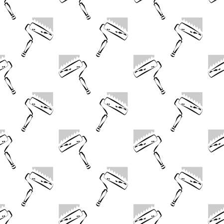 Paint Roller Icon Seamless Pattern Vector Art Illustrationのイラスト素材