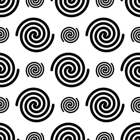 Spiral Design Seamless Pattern, Spiral Vector Art Illustrationのイラスト素材