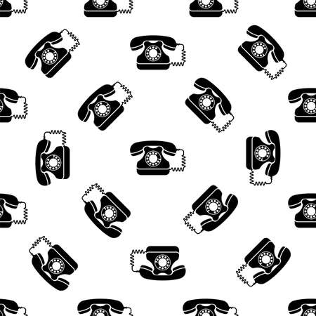 Telephone Icon, Phone Seamless Pattern Vector Art Illustrationのイラスト素材