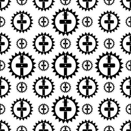 Animal Trap Icon Seamless Pattern, Animal Catching Trap Vector Art Illustrationのイラスト素材