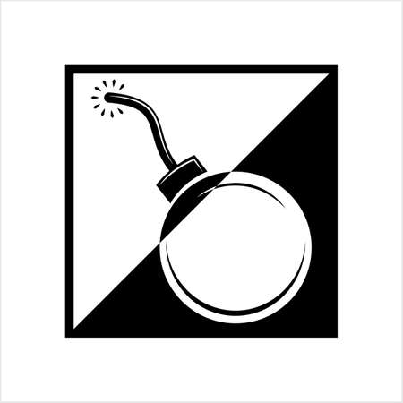 Bomb Icon, Explosive Device Vector Art Illustrationのイラスト素材