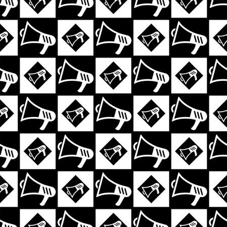 Megaphone Icon Seamless Pattern, Megaphone Vector Art Illustrationのイラスト素材