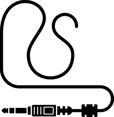 Audio Cable Icon, Plug Wire Vector Art Illustrationのイラスト素材