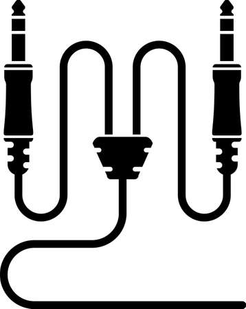 Audio Cable Icon, Plug Wire Vector Art Illustration