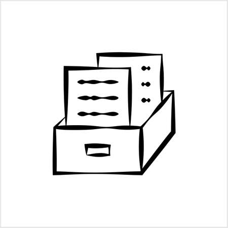 Office File Box Icon, Filing Box Vector Art Illustrationのイラスト素材