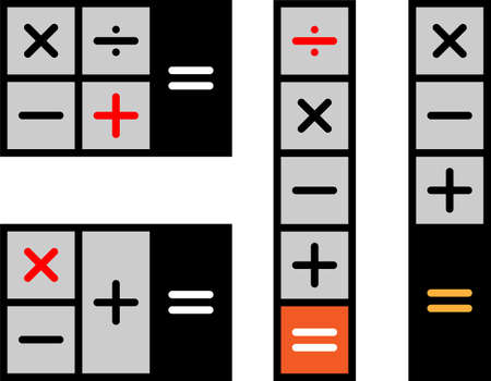 Calculator Icon, Calculator Keypad Sign Vector Art Illustrationのイラスト素材