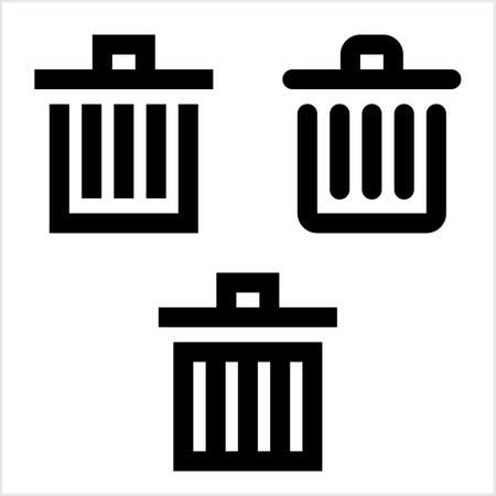 Trash Can Icon Vector Art Illustrationのイラスト素材
