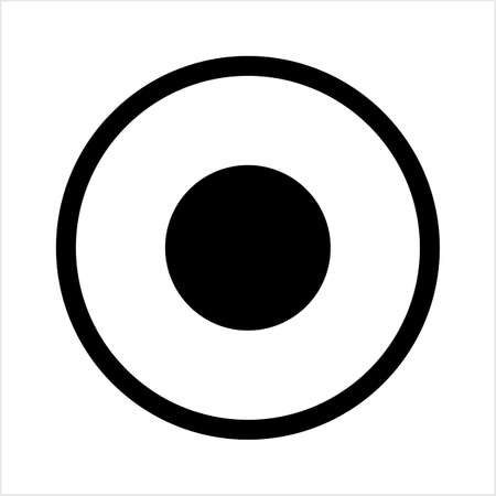 Record Button Icon, Audio Video Recording Start Button Vector Art Illustrationのイラスト素材