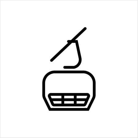 Ski Lift Icon, Aerial Lift Icon Vector Art Illustrationのイラスト素材