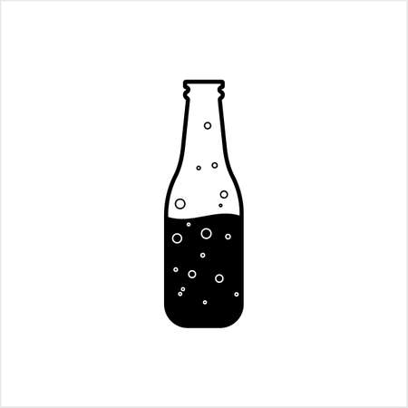 Soda Bottle Icon, Soda Bottle With Straw Vector Art Illustrationのイラスト素材