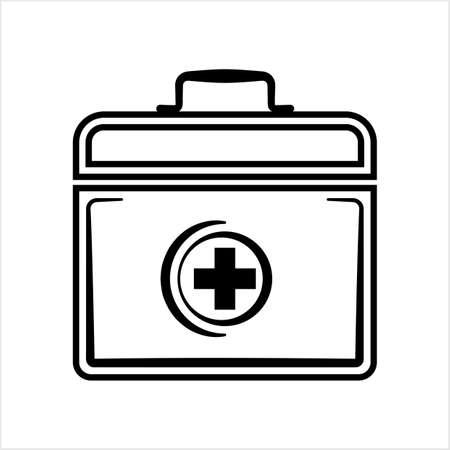 Doctor Bag Icon, First Aid Box Icon Vector Art Illustrationのイラスト素材