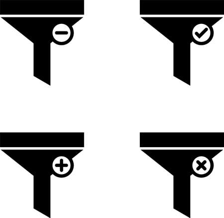 Filter Icon Collection, Add Apply Remove Sort Various Task Filter Icon Vector Art Illustrationのイラスト素材