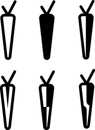 Carrot Icon Collection, Vegetable Icon Vector Art Illustrationのイラスト素材