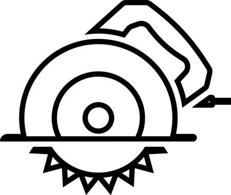 Power Saw Icon, Circular Saw Icon Vector Art Illustrationのイラスト素材