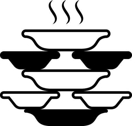 Stack Of Food Plates Vector Art Illustrationのイラスト素材