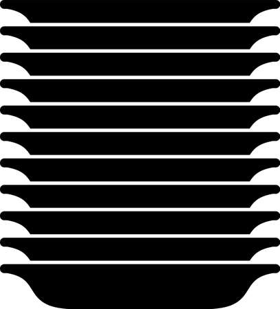 Stack Of Food Plates Vector Art Illustrationのイラスト素材