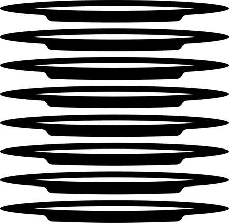 Stack Of Food Plates Vector Art Illustrationのイラスト素材