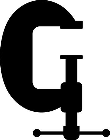 C Clamp Icon, C-Clamp Icon Vector Art Illustrationのイラスト素材