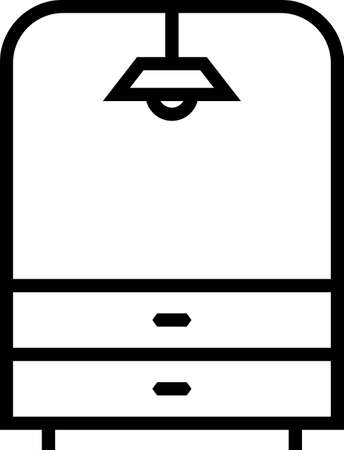 Nightstand Icon, Night Stand Table Icon Vector Art Illustrationのイラスト素材