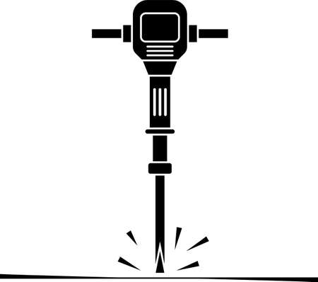 Jackhammer Icon, Tool Icon Vector Art Illustrationのイラスト素材