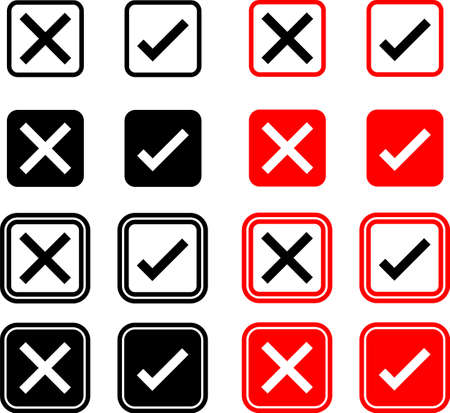 Cross Mark Icon, Delete Mark Collection Vector Art Illustrationのイラスト素材