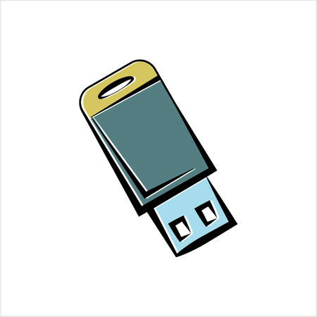 Usb Flash Drive Icon Vector Art Illustration