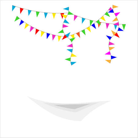 Bunting Flags, Celebration, Party Decoration Item Vector Art Illustrationのイラスト素材