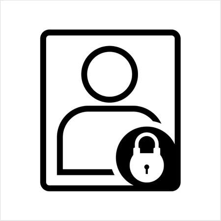 Secure User Login, Password Protected, Personal Data Protection, Authenticate Icon, Internet Privacy Protection Icon. Vector Art Illustrationのイラスト素材