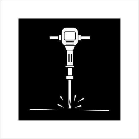 Jackhammer Icon, Tool Icon Vector Art Illustrationのイラスト素材