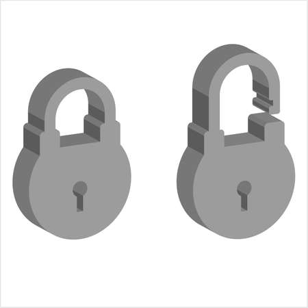 Lock Icon, Security Lock Vector Art Illustrationのイラスト素材