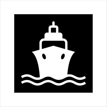 Ship Icon, Boat Icon Vector Art Illustrationのイラスト素材