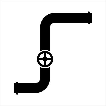 Pipe Icon, Pipe Fitting Icon Vector Art Illustrationのイラスト素材