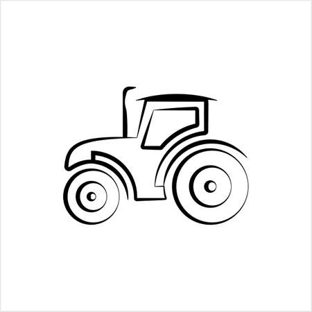 Tractor Icon, Vehicle Icon Vector Art Illustrationのイラスト素材