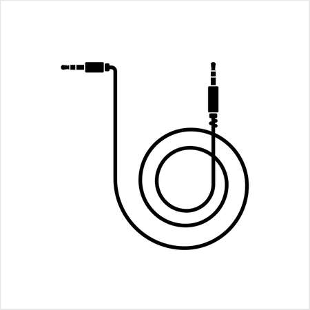 Audio Cable Icon, Plug Wire Vector Art Illustrationのイラスト素材