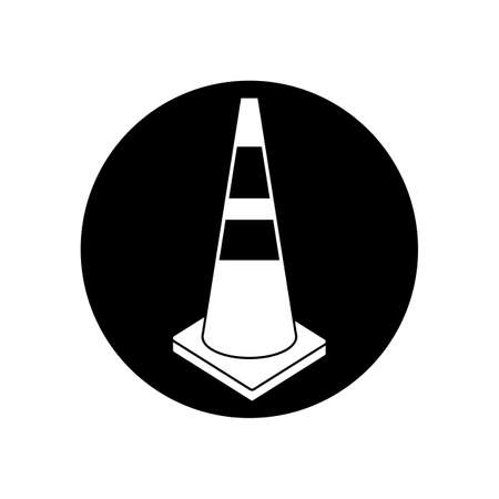 Cone Construction Barrier Icon, Traffic Cone Vector Art Illustrationのイラスト素材