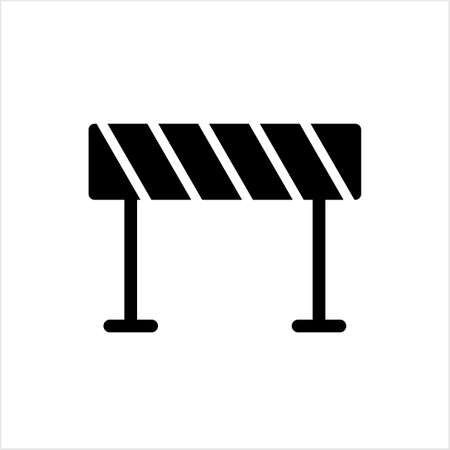 Construction Barrier Icon, Roadblock Barrier Icon Vector Art Illustrationのイラスト素材