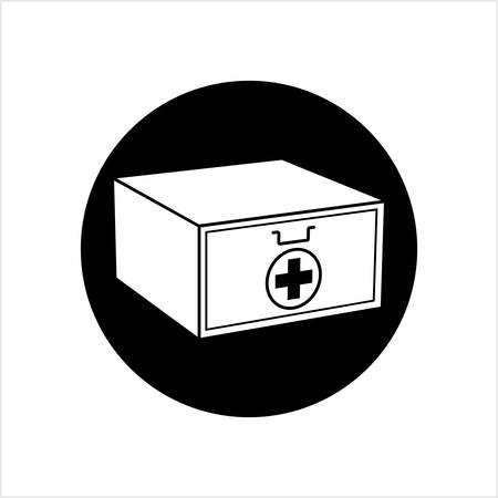 First Aid Box Icon, Medical Box, Medicine Box, Doctor Bag Vector Art Illustrationのイラスト素材