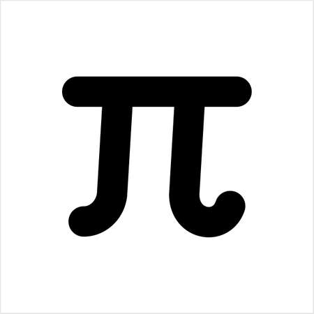 Pi Greek Letter Icon, Pi Mathematical Symbol Vector Art Illustrationのイラスト素材