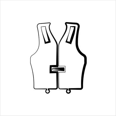 Life Vest Icon, Life Saving Jacket Vector Art Illustrationのイラスト素材