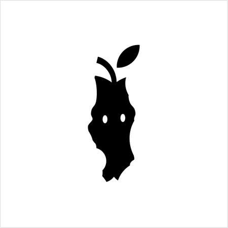 Apple Stub Icon, Apple Core Icon Vector Art Illustrationのイラスト素材