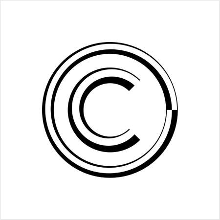 Copyright Icon, Copyright Letter C Symbol Vector Art Illustrationのイラスト素材