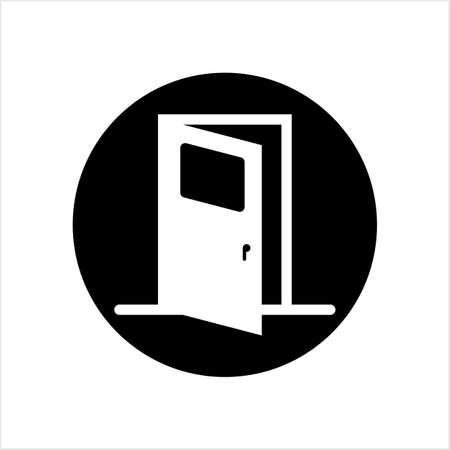 Door Icon, Open Door Vector Art Illustrationのイラスト素材