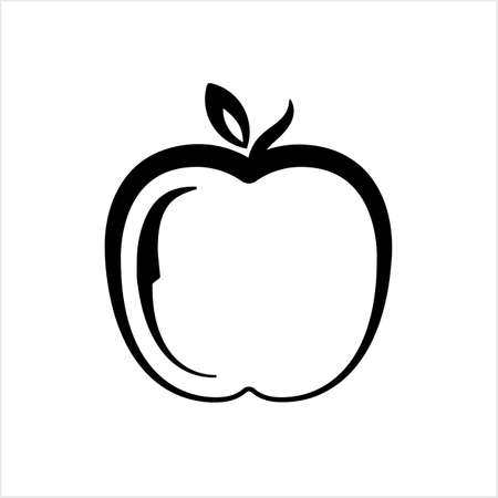 Apple Icon, Fruit / Food Icon Vector Art Illustrationのイラスト素材