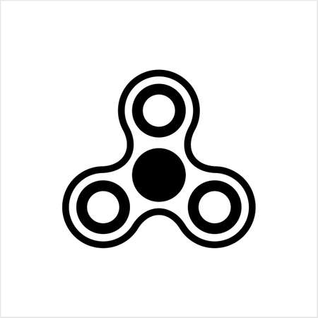 Fidget Spinner, Hand Spinner Toy Icon Vector Art Illustrationのイラスト素材