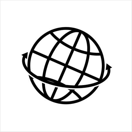 Globe Icon Calligraphic Vector Art Illustrationのイラスト素材