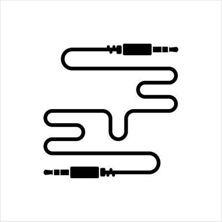 Audio Cable Icon, Plug Wire Vector Art Illustrationのイラスト素材