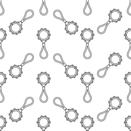 Baby Rattle Icon Seamless Pattern Vector Art Illustrationのイラスト素材